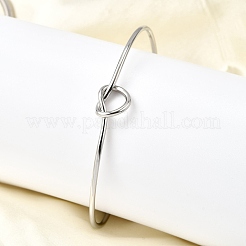 Heart 304 Stainless Steel Open Cuff Bangles&nbsp;BJEW-M113-01P
