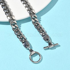 8mm 304ステンレススチール製キューバンリンクチェーン（メンズネックレス）  変色しない  ステンレス鋼色  25.39インチ（64.5cm）&nbsp;NJEW-G193-01P