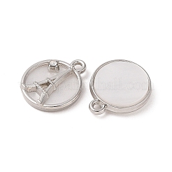 合金アクリルパーツ  塔付きのフラットラウンド  銀  16.5x14x3.3mm  穴：1.5mm&nbsp;FIND-R147-08P