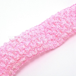 チロリアンテープ  伸縮性のあるかぎ針編みのヘッドバンド  赤ちゃんのヘッドバンド用  ピンク  40x1.5mm&nbsp;OCOR-WH0033-16A