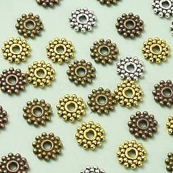 100Pcs 4 Colors Gear Tibetan Silver Alloy Spacer Beads&nbsp;TIBEB-YW0001-66