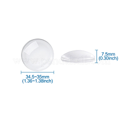 クリアガラスカボション  半円/ドーム  透明  34.5~35x7.5mm  50個/箱&nbsp;GGLA-CD0001-05