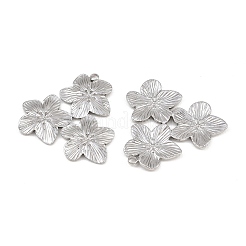 304ステンレスペンダント  トリプルフラワーチャーム  ステンレス鋼色  29x31x2mm  穴：1.8mm&nbsp;STAS-I363-06P