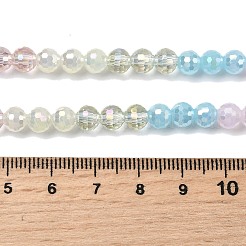電気メッキガラスビーズセット  ラウンド  ファセット(32ファセット)  グラデーションカラー  パールピンク  6mm  穴：1.2mm  約61個/連  12.60''（32センチメートル）&nbsp;EGLA-D300-06-6mm-08