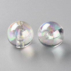 透明なアクリルビーズ  ABカラーメッキ  ラウンド  透明  20x19mm  穴：3mm  約111個/500g&nbsp;MACR-S370-B20-205