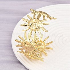 女性用304ステンレススチールカフバングル  太陽  ゴールドカラー  内径：2-1/4インチ（5.6cm）&nbsp;BJEW-P363-08G