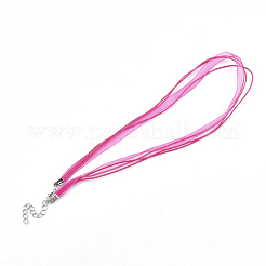 Waxed Cord and Organza Ribbon Necklace Making&nbsp;NCOR-T002-146