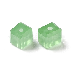 K9ガラス模造オーストリアクリスタルビーズ  多面カット  suqare  薄緑  4x4x4mm  穴：0.9mm&nbsp;GLAA-H024-16A-16