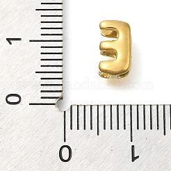 イオンプレーティング（IP）304ステンレススチールスライドチャーム  14KGP本金メッキ  文字e  8.5x5.5x4mm  穴：3.5x1.5mm&nbsp;STAS-B075-37G-E
