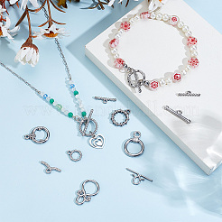 18Pcs 9 Styles 304 Stainless Steel Toggle Clasps & Parts&nbsp;STAS-WR0001-47