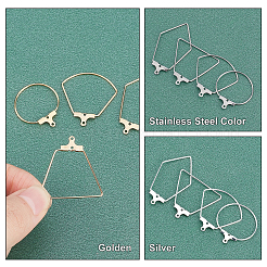 24Pcs 12 Style Sector & Ring & Trapezoid & Rhombus 304 Stainless Steel Pendants&nbsp;STAS-UN0027-16