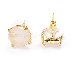 Natural Rose Quartz Stud Earrings&nbsp;EJEW-L196-05F