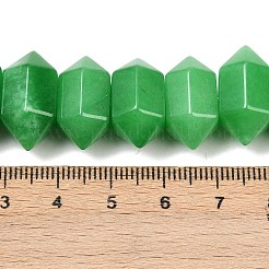 染められた天然マレーシアジェイドの両端ポイントビーズ連売り  チャンク弾  多面カット  グリーン  20x11x10mm  穴：1mm  約20個/連  7.99''（20.3センチメートル）&nbsp;G-T142-96