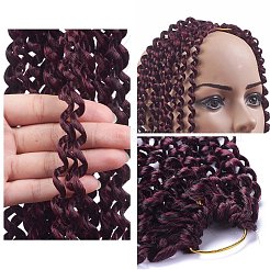 水波合成編組  長い巻き毛のドレッドヘアの拡張  低温耐熱繊維  ブルゴーニュ  18インチ（45.7cm）&nbsp;LS-OHAR-G005-16D