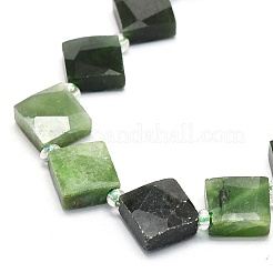 天然石翡翠ビーズ連売り  多面カット  菱形  シードビーズで  13~13.5x13.5x4mm  穴：1mm  約27個/連  15.75~15.94インチ（40~40.5cm）&nbsp;G-G106-H02-02