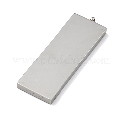 304ステンレスペンダント  空白タグのスタンプ  長方形  ステンレス鋼色  44x14.5x2.5mm  穴：1.8mm&nbsp;STAS-P433-08P