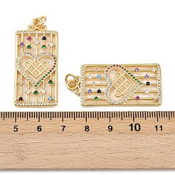 Brass Micro Pave Cubic Zirconia Pendants&nbsp;KK-C109-08A-G