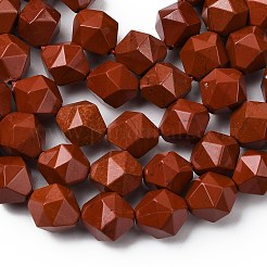 天然石レッドジャスパービーズ連売り  スターカットラウンドビーズ  多面カット  9~10x9~10x9~10mm  穴：1~1.4mm  約38~40個/連  14.88''（15.08''センチメートル）&nbsp;G-Z119-A22-03
