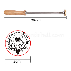 スタンピングエンボスはんだ付け真鍮にスタンプ  ケーキ/木用  鹿の模様  30mm&nbsp;AJEW-WH0113-15-213