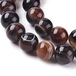 Natural Striped Agate/Banded Agate Beads Strands&nbsp;G-G582-10mm-45