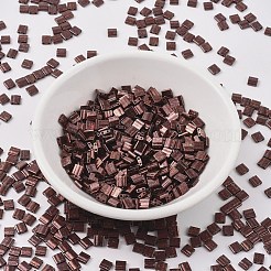 MIYUKIティラビーズ  日本製シードビーズ  2穴  （TL457B）メタリックダークラズベリーアイリス  5x5x1.9mm  穴：0.8mm  約118個/10g&nbsp;X-SEED-J020-TL0457B