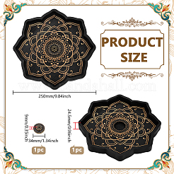 2Pcs 2 Styles Brass & Pine Wooden Incense Burner Holder&nbsp;AJEW-FH0006-22