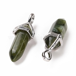 Natural Green Chinese Southern Jade Pointed Pendants&nbsp;G-K329-59P