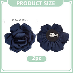 2Pcs Polyester Flower Iron Pins&nbsp;JEWB-GO0001-18D