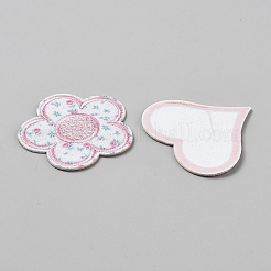 ポリエステル花柄刺繍粘着パッチ4枚  ピンク  混合図形  52~75x30~66x1mm&nbsp;PATC-TAC0011-07B