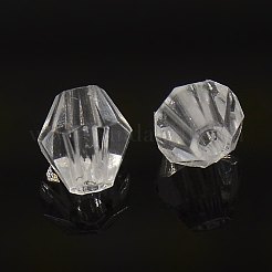 カット加工ダブルコーンクリアアクリルビーズ  染め  透明  6mm  穴：1mm  約5800個/500g&nbsp;DBB6mm01