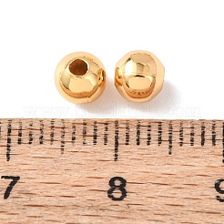 真鍮ビーズ  ラウンド  ラックめっき  長持ちメッキ  カドミウムフリー＆鉛フリー  24KGP本金メッキ  5mm  穴：1.5mm&nbsp;KK-C157-01C-G