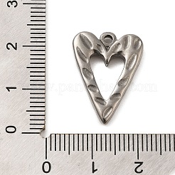 304ステンレスペンダント  ハートチャーム  ステンレス鋼色  21.5x16x3mm  穴：1.8mm&nbsp;STAS-G344-01P