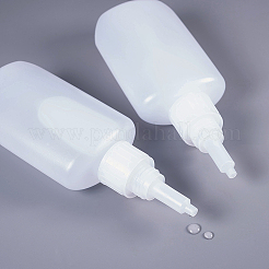プラスチック接着剤ボトルセット  ボトルキャップスルーホール  透明な漏斗ホッパー付き  ホワイト  13.1cm  容量：50g  10個/セット&nbsp;DIY-BC0002-42