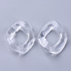 透明なアクリルコネクターリング  カーブチェーン製造用  ツイスト  透明  40~41x33x11mm  内径：25x16~17mm  約140個/500g&nbsp;TACR-N007-01