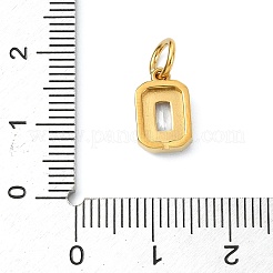 304ステンレススチールラインストーンペンダント  ゴールドカラー  長方形のチャーム  11.5x7x3mm  穴：4mm&nbsp;STAS-A145-04E-G