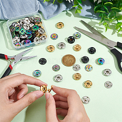 40 Sets 4 Colors 202 Stainless Steel Snap Buttons&nbsp;BUTT-UN0001-18