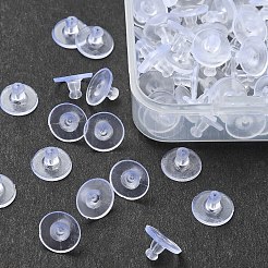 プラスチック製ピアスキャッチ  ピアスバックキャッチ  透明  6x10mm  穴：0.5mm  100個/箱&nbsp;KY-YW0001-02