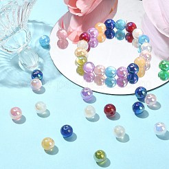 UVメッキ虹色アクリルビーズ  ラウンド  ミックスカラー  8mm  穴：1.6mm  60個/箱&nbsp;MACR-CJ0001-75