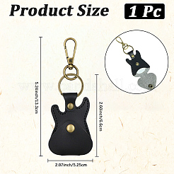1Pc Guitar Imitation Leather Pendant Keychains&nbsp;KEYC-CL0001-36B