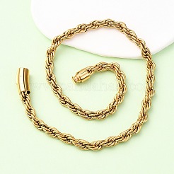 8MM 304 Stainless Steel Rope Chain Necklaces&nbsp;NJEW-C099-07B-G