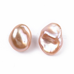 天然バロックケシパールビーズ  淡水パールビーズ  穴がない  ナゲット  ビスク  9~11x8~9x5~8mm&nbsp;PEAR-N020-P13