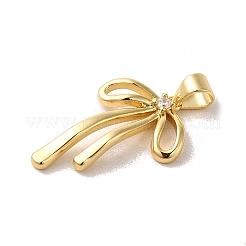 Brass Micro Pave Clear Cubic Zirconia Pendants&nbsp;KK-R155-02G