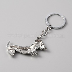 合金キーホルダー  キーリング付き  犬  プラチナ  10.5cm&nbsp;KEYC-WH0004-31P