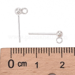 925スターリングシルバー製スタッドピアスパーツ  スタンプ925個付き  銀  5x2.5mm  穴：1mm  ピン：0.8mm&nbsp;STER-T002-197S