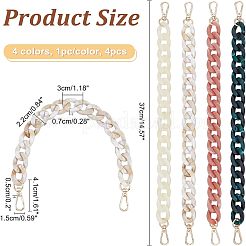 4Pcs 4 Colors Plastic Curb Chain Bag Handles&nbsp;FIND-FH0004-98