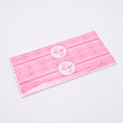 紙ステッカー付き粘着ステッカー  誕生日のテーマパーティーのために  長方形  ピンク  11x22.7cm  12sheets /バッグ&nbsp;DIY-WH0209-51B