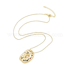 Brass Micro Pave Cubic Zirconia Letter Pendant Necklaces&nbsp;LS-KK-Z069-01G-D
