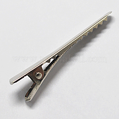 アイアン製ダッカールクリップパーツ  作るDIYのヘアアクセサリー  プラチナ  47x7mm&nbsp;IFIN-S292-5cm