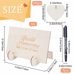 1 Set Wooden Wedding Guest Book Alternative&nbsp;AJEW-CP0005-17