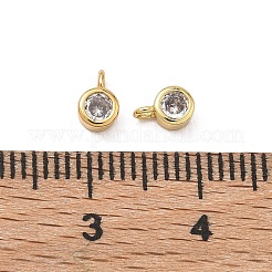 Brass Micro Pave Clear Cubic Zirconia Charms&nbsp;KK-D289-48B-G